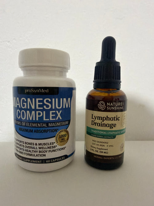 Nature’s Sunshine Lymphatic Drainage 59 ml y proSynMed Magnesium Complex 60 cápsulas