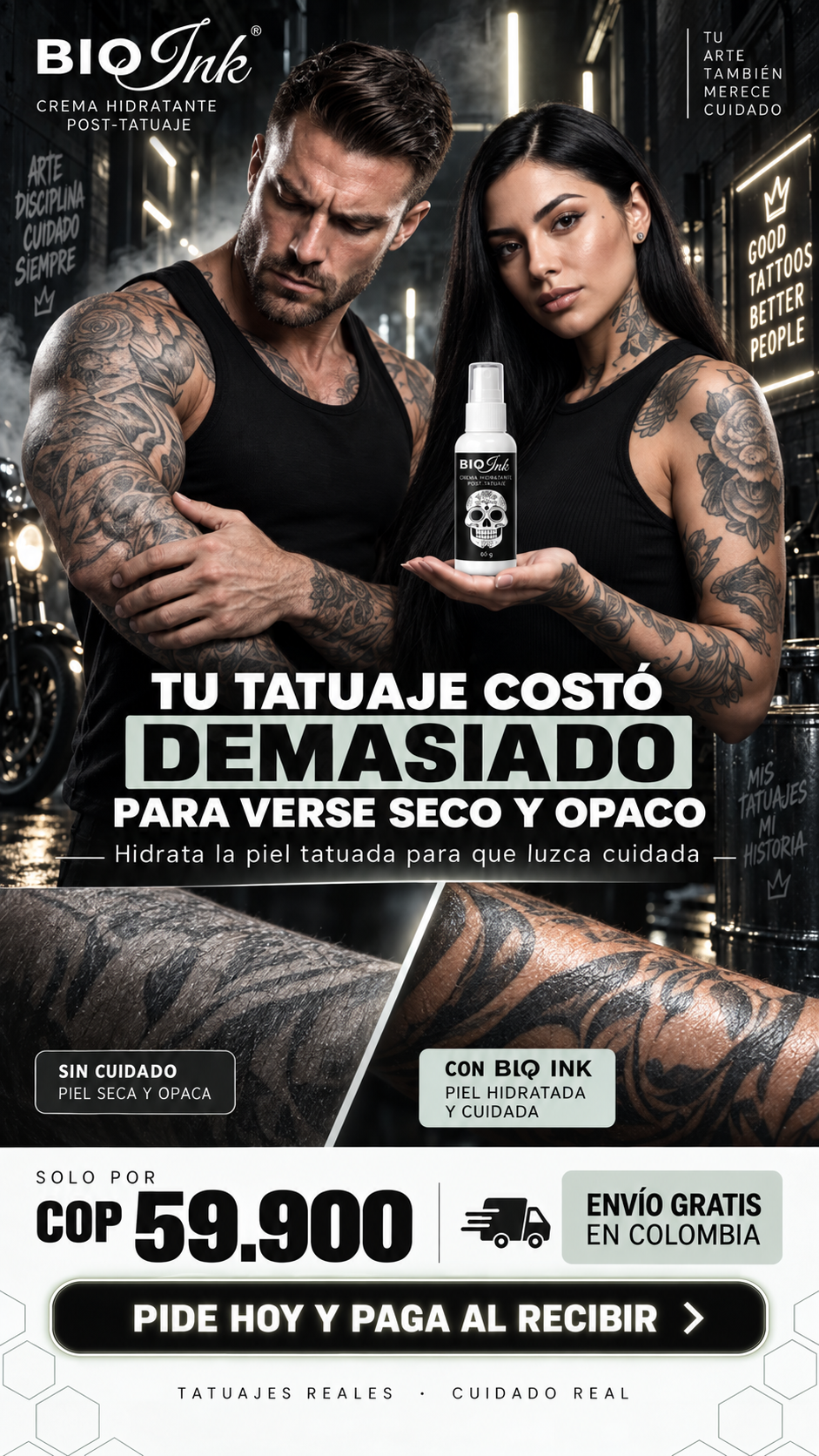 BIO Ink: tu tatuaje costó demasiado para verse seco y opaco