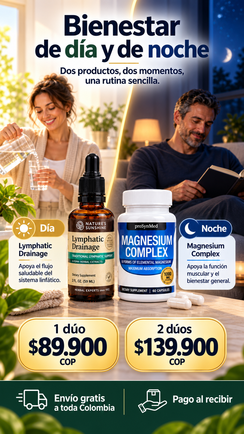 Bienestar de día y de noche con Lymphatic Drainage y Magnesium Complex