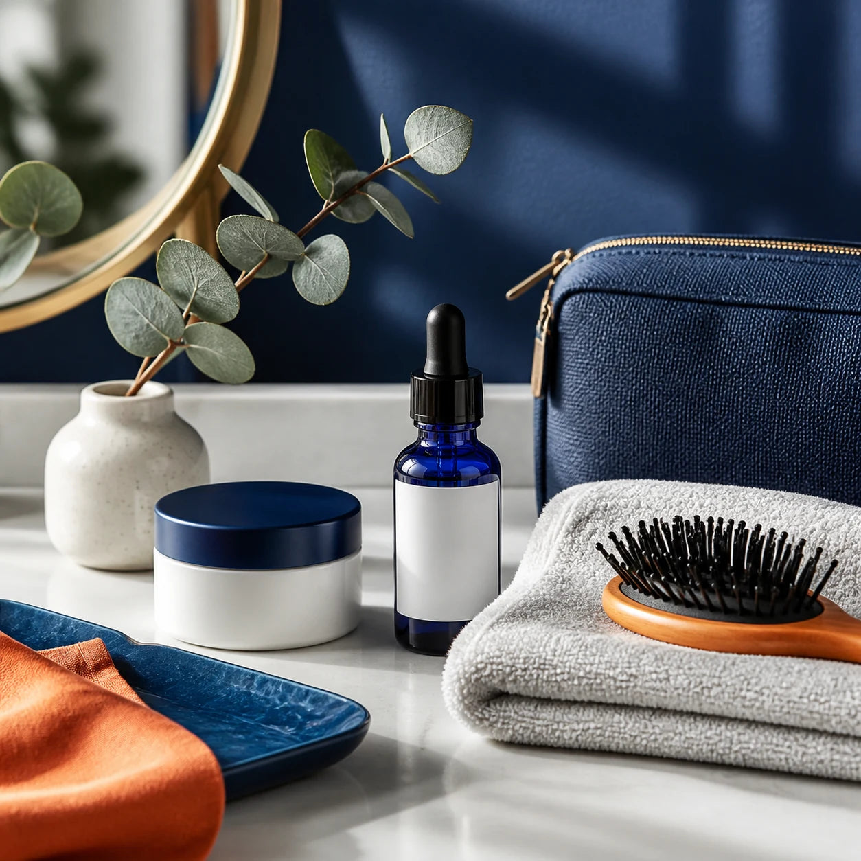 Selección visual de artículos de belleza y cuidado personal