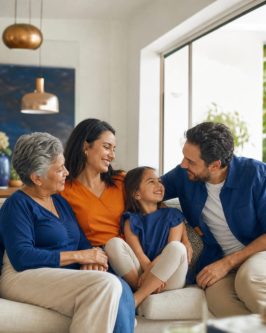 Familia compartiendo un momento cotidiano en casa
